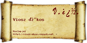 Viosz Ákos névjegykártya